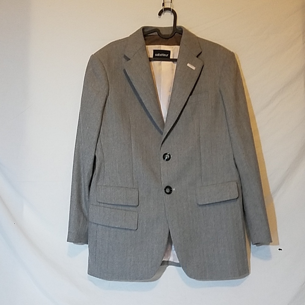 NEW SABOTEUR Gray Herringbone Blazer